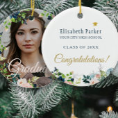 Foto afstuderen Gold script, klasse jaar elegant Keramisch Ornament