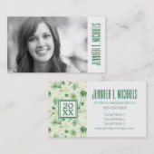 Foto Afstuderen | Groen palmboompatroon Contactkaartje (Voorkant / Achterkant)