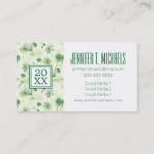 Foto Afstuderen | Groen palmboompatroon Contactkaartje (Achterkant)