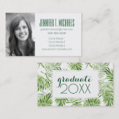 Foto Afstuderen | Groene palmbladeren Contactkaartje (Voorkant / Achterkant)