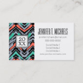 Foto Afstuderen | Hand Drawn Chevron Pattern Contactkaartje (Achterkant)