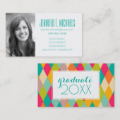 Foto Afstuderen | Harlequin Pattern Contactkaartje (Voorkant / Achterkant)