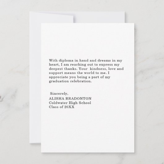 Foto Afstuderen - Hartelijk dank Kaart (Achterkant)