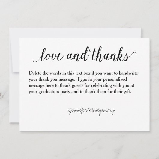 Foto Afstuderen Hartelijk dank Notitiekaartje (Achterkant)