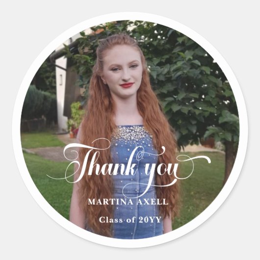 Foto Afstuderen Hartelijk dank Ronde Sticker (Voorkant)