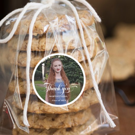 Foto Afstuderen Hartelijk dank Ronde Sticker