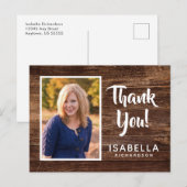 Foto Afstuderen Hartelijk dank | Rustisch hout Briefkaart (Voorkant / Achterkant)