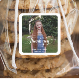 Foto Afstuderen Hartelijk dank Vierkante Sticker