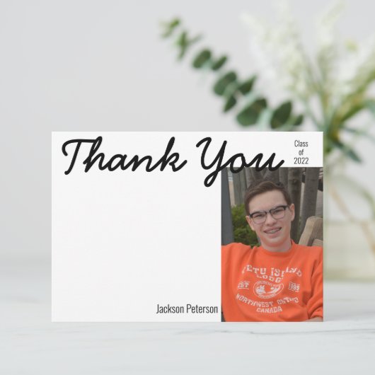 Foto Afstuderen Hartelijk dank voor platte Kaart (Staand voorkant)