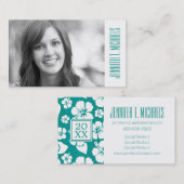 Foto Afstuderen | Hawaiian Hibiscus Flowes Contactkaartje (Voorkant / Achterkant)