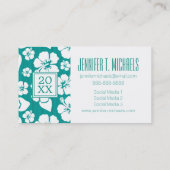 Foto Afstuderen | Hawaiian Hibiscus Flowes Contactkaartje (Achterkant)