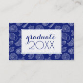 Foto Afstuderen | Helderblauw Shell Pattern Contactkaartje (Achterkant)