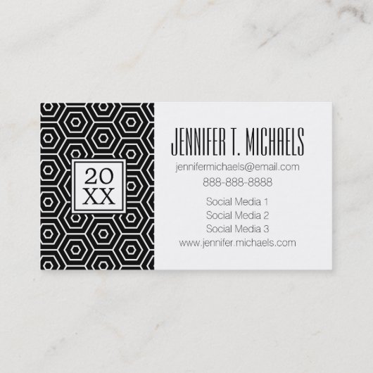 Foto Afstuderen | Hexagon Pattern Contactkaartje (Achterkant)