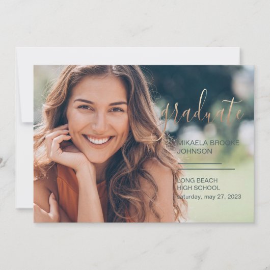 Foto afstuderen High School Aankondiging (Voorkant)