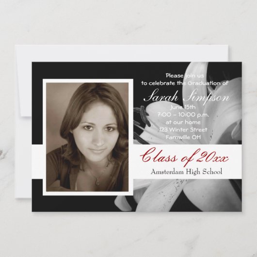 Foto Afstuderen Invitation Cards Kaart (Voorkant)
