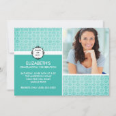 Foto Afstuderen Invitation ~Classy Turquoise Kaart (Voorkant)