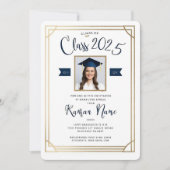Foto Afstuderen Invitation – Klasse van 2025 Elega Kaart (Voorkant)