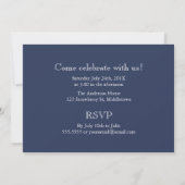 Foto Afstuderen Invitation Navy Kaart (Achterkant)