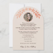 Foto Afstuderen Invitation Roos Gold Floral Kaart (Achterkant)