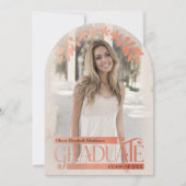 Foto Afstuderen Invitation Roos Gold Floral Kaart (Voorkant)