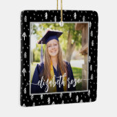 Foto Afstuderen Keepomwille Black Snowflake Keramisch Ornament (Rechts)