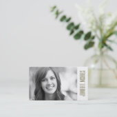 Foto Afstuderen | Khaki Pineapple Pattern Contactkaartje (Staand voorkant)
