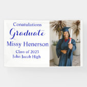 Foto-Afstuderen, klasse 2023 Blauwe Sign Spandoek (Horizontaal)