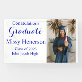 Foto-Afstuderen, klasse 2023 Blauwe Sign Spandoek