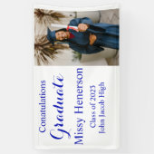 Foto-Afstuderen, klasse 2023 Blauwe Sign Spandoek (Verticaal)