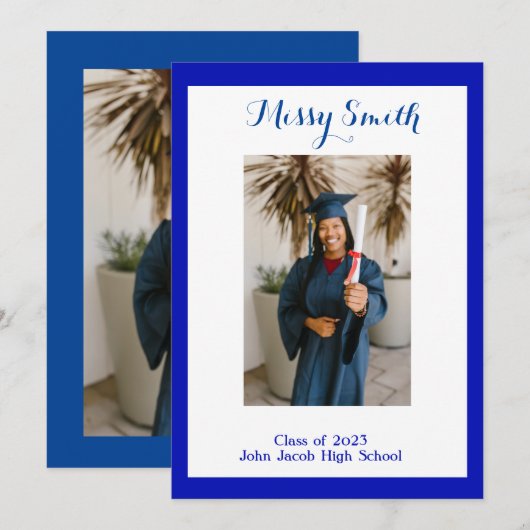 Foto Afstuderen, klasse 2023 Blue Kaart (Voorkant / Achterkant)