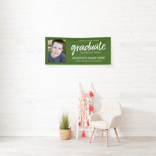 Foto afstuderen - Klasse groen virtueel Spandoek (Insitu)