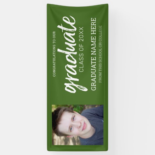 Foto afstuderen - Klasse groen virtueel Spandoek (Verticaal)