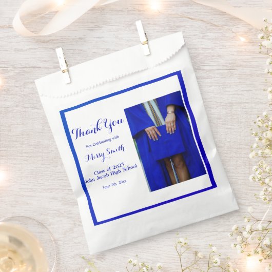 Foto Afstuderen, klasse van 2023 Blauw Dank u Fa Bedankzakje (Geknipt)