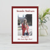 Foto Afstuderen, Klasse van 2023 Maroon Kaart (Staand voorkant)