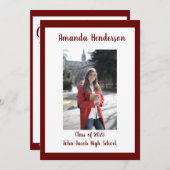 Foto Afstuderen, Klasse van 2023 Maroon Kaart (Voorkant / Achterkant)