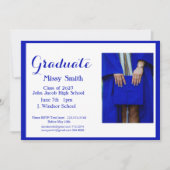 Foto Afstuderen, Klasse van 2024 Blue Invitation Kaart (Voorkant)