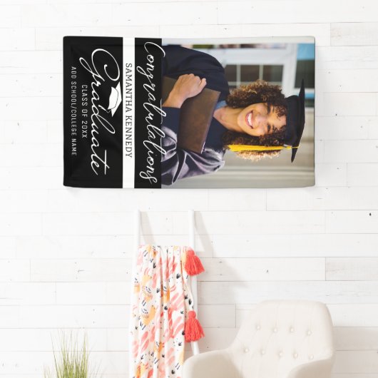 Foto Afstuderen Klasse van 2025 Black Congrats Afs Spandoek (Insitu)