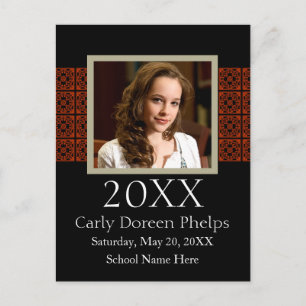 Foto Afstuderen kondiging zwart-wit Aankondigingskaart