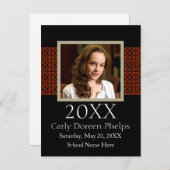 Foto Afstuderen kondiging zwart-wit Aankondigingskaart (Voorkant / Achterkant)