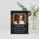 Foto Afstuderen kondiging zwart-wit Aankondigingskaart (Staand voorkant)