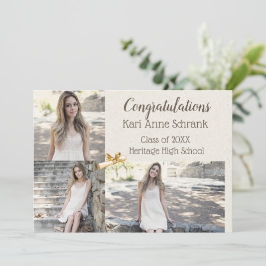 Foto Afstuderen koninklijke uitnodiging (Staand voorkant)