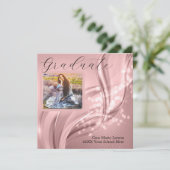 Foto Afstuderen Luxury Pink Metallic Kaart (Staand voorkant)