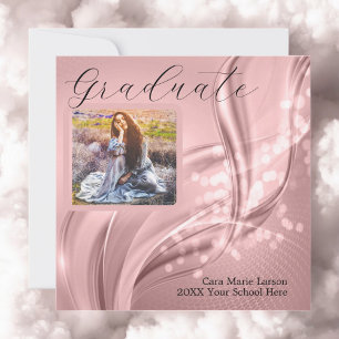 Foto Afstuderen Luxury Pink Metallic Kaart