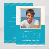 FOTO AFSTUDEREN minimal schattig gouden lijst held Kaart (Voorkant / Achterkant)