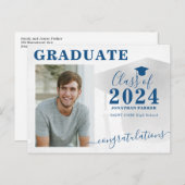 Foto afstuderen modern briefkaart voor afgestudeer (Voorkant / Achterkant)