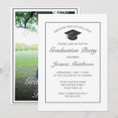 Foto Afstuderen Modern Minimalist White Black Kaart (Voorkant / Achterkant)