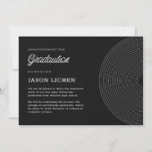 Foto Afstuderen Modern Schrift Zwart en Wit Aankondiging (Achterkant)