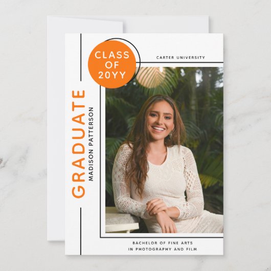 Foto Afstuderen Modern Script Black Oranje (Voorkant)