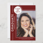 Foto Afstuderen Modern Script Burgundy White (Voorkant)