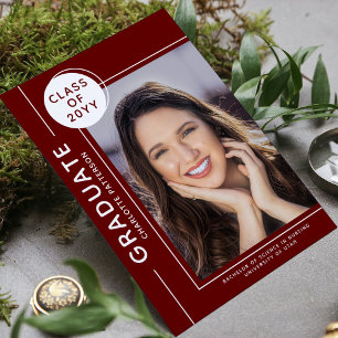 Foto Afstuderen Modern Script Burgundy White